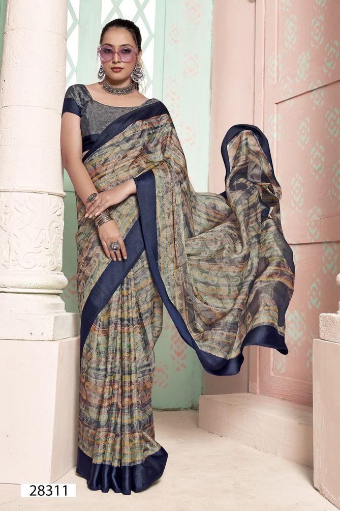 Sunandita By Vallabhi Printed Designer Brasso Sarees Wholesale Shop in Surat